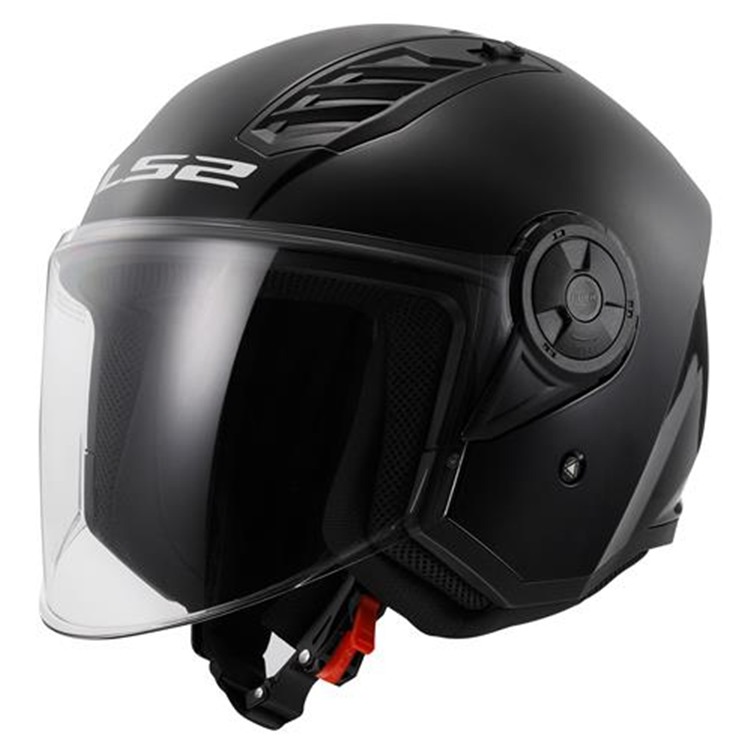 CASCO MOTO LS2 JET OF616 AIRFLOW II SOLID NEGRO M 22-06